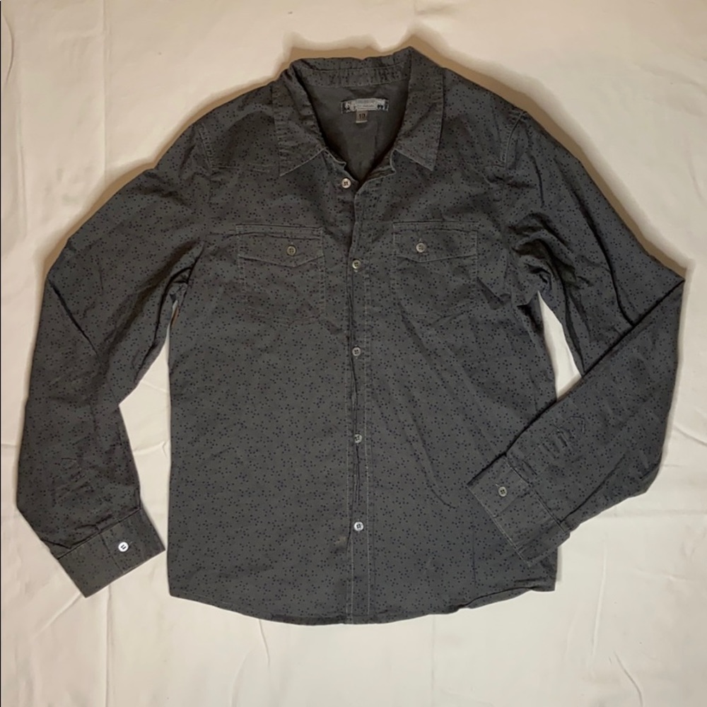 star print charcoal grey shirt